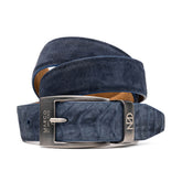 Marco Di Milano Hugo Belt Navy Leather Loafer