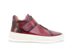 Carrucci Mid Top Burnished Leather Sneaker