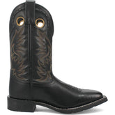 Laredo Kane Black Leather Broad Square Toe Boots for Men