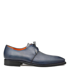 Principe Patina Leather Derby Gray/Blue By Mezlan Made In Spain Brand