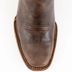 Ferinni Boot - Mens Dress Cowboy Boot - Ferrini Men's Santa Fe Leather Boots Handcrafted - Chocolate in Chocolate Color