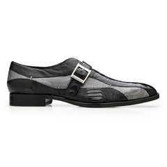 Belvedere Marte Black & Gray Alligator Leather Oxford