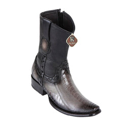 Men's King Exotic Ostrich Leg Boots Dubai Toe Handcrafted Faded Gray (479B0538)