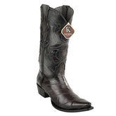 Men's King Exotic Snip Toe Eel Boots Handcrafted Burnished Gray (494RD0838)