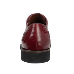 Mens Belvedere Tyson Genuine Ostrich & Calf Skin Dress Shoe in Burgundy