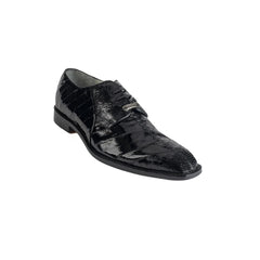 Mens Belvedere Nome Genuine Eel & Ostrich Lace Up Dress Shoe in Black