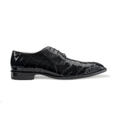 Mens Belvedere Nome Genuine Eel & Ostrich Lace Up Dress Shoe in Black