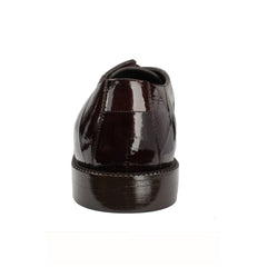 Mens Belvedere Nome Genuine Eel & Ostrich Lace Up Dress Shoe in Brown