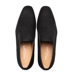Notte Glass Suede Slip On Black By Mezlan Made In Spain Brand
