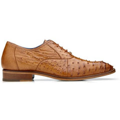 Belvedere Orlando Men's Shoes Peanut Genuine Ostrich Formal Oxfords