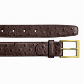 Belvedere Ostrich Quill Belt - Brown Leather