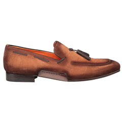 Men's Pavese Sport Hand-Burnished Suede Tassel Slip-On Shoes By Mezlan Made In Spain Brand