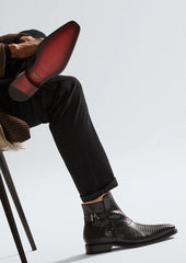 Peninsula Lizard Emblem Boot Black By Mezlan Made In Spain Brand