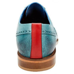 Belvedere Roberto Antique Aqua Genuine American Alligator Calf Wingtip Oxford Shoes