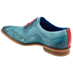 Belvedere Roberto Antique Aqua Genuine American Alligator Calf Wingtip Oxford Shoes