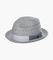 ASHER FEDORA Paper Braided Pinch Front Hat
