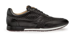 Maxim Calfskin/Suede Sneaker Black By Mezlan Made In Spain Brand