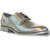 Bravo Mens Plain Round Toe Oxford Dress Shoe in Black