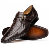 Marco Di Milano Toluca Brown Monk Strap Lizard & Crocodile Shoes