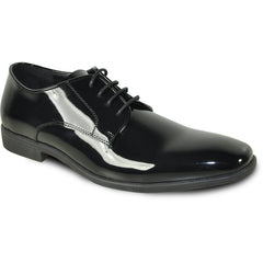 Bravo Mens Shiny Patent Plain Toe Tuxedo Dress Shoe in Black