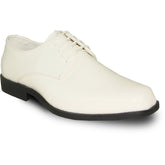 Bravo Mens Classic Plain Square Toe Shiny Patent Tuxedo Dress Shoe in Ivory