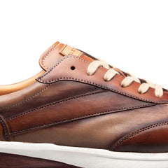 Men's Magico Tan/Taupe Two-Toned Sneakers By Mezlan Made In Spain Brand