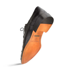 Tillson Black Genuine Ostrich Plain Toe Mens Blucher By Mezlan Made In Spain Brand