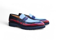 Two Tone Patent Leather Penny Loafer