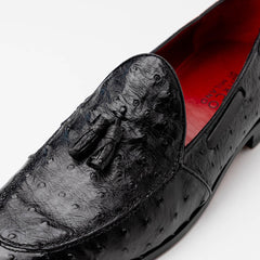 Aubiere Black Ostrich Loafer