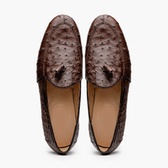 Aubiere Brown Ostrich Loafer