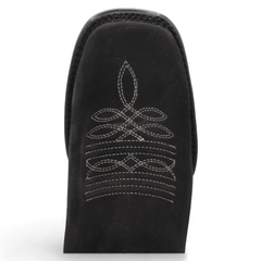 Men's Crazy Leather Square Toe Ankle Boots - Black H42P2805