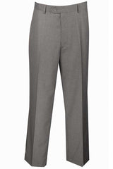 Mens Modern Fit Flat Front Dress Slacks in Grey