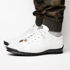 Marco Di Milano Bari White Lizard Patchwork Sneakers