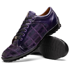 Marco Di Milano Bari Purple Lizard Patchwork Sneakers