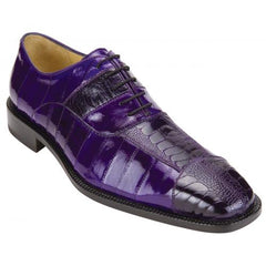 Belvedere Mare Purple Genuine Eel Ostrich Leg Shoes