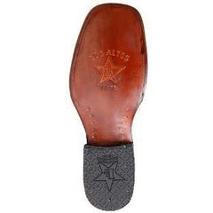 Botas de Cuero Pull Up Punta Cuadrada Ancha