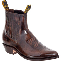Botines Charros de Piel Acabado Camaleon Color Cafe DIE-63VC07
