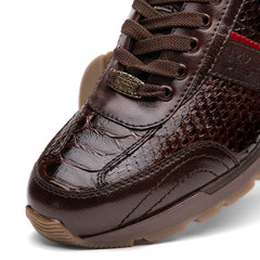 Marco Di Milano Brescia Python & Calfskin Sneakers Brown