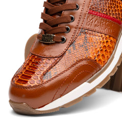 Marco Di Milano Brescia Python & Calfskin Sneakers Honey