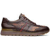Marco Di Milano Brescia Python & Calfskin Sneakers Cognac