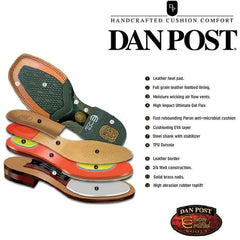 Dan Post Men's Alamosa Full Quill Ostrich Square Toe Boots - Tan