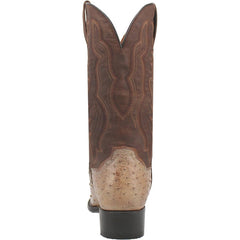 Dan Post Men's Pershing Full Quill Ostrich Round Toe Boots - Sand