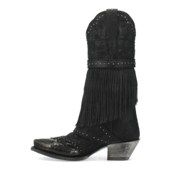 Dan Post Women's Bed of Roses Snip Toe Leather Boots - Black