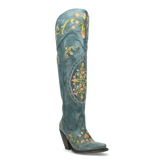 Dan Post Women's Flower Child Snip Toe Leather Tall Boots - Turquoise