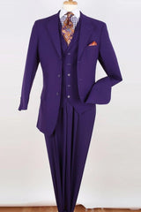 Apollo King Purple Classic Fit Three-Piece Suit