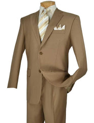 Executive Classic Fit Two Piece Suit Color Solid Khaki