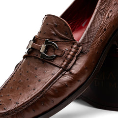 Marco Di Milano Ferrioni Ostrich Bit Loafers Kango Tabac