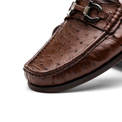 Marco Di Milano Ferrioni Ostrich Bit Loafers Kango Tabac
