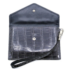 Zelli Gracen Genuine Nile Crocodile Envelope in Gray | A Zelli Italia Collaboration