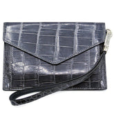 Zelli Gracen Genuine Nile Crocodile Envelope in Gray | A Zelli Italia Collaboration